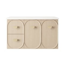 Port 900mm Wall Hung Single Vanity with Solid Surface Countertop